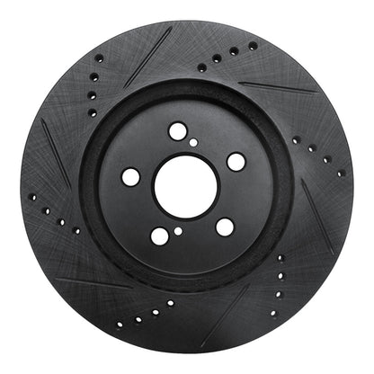 R1 Concepts R1 19-25 Toyota Corolla (Mexico) Front Right Drilled & Slotted Black Brake Rotor
