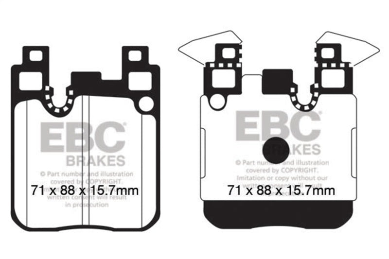 EBC 14-18 BMW M3 3.0 Twin Turbo (F80) Redstuff Rear Brake Pads