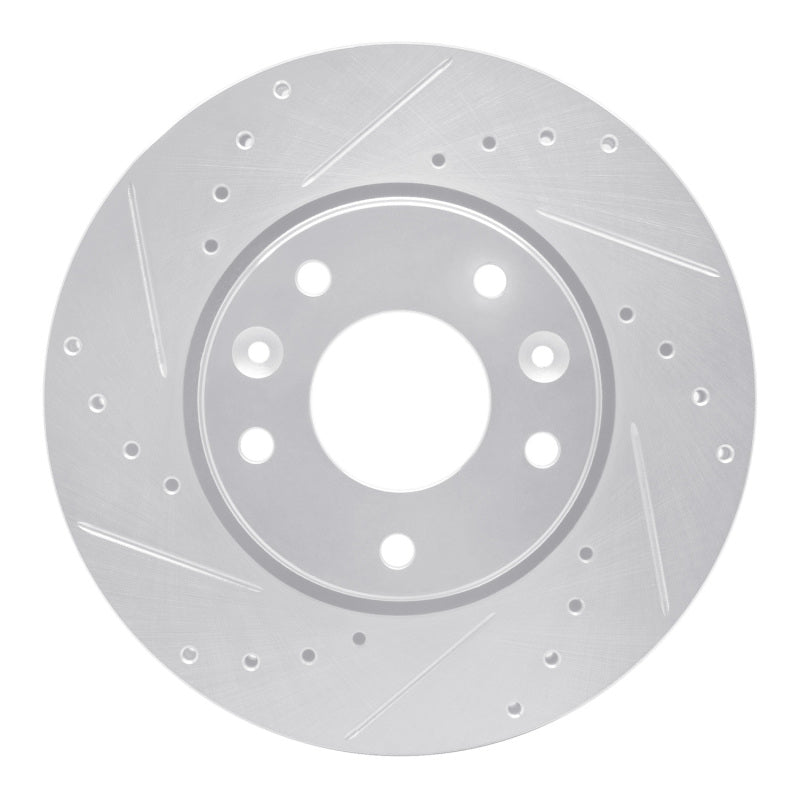 R1 Concepts R1 20-25 Nissan Kicks Front Left Drilled & Slotted Silver Brake Rotor