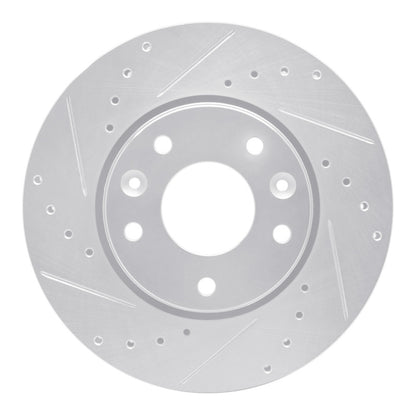 R1 Concepts R1 20-25 Nissan Kicks Front Left Drilled & Slotted Silver Brake Rotor