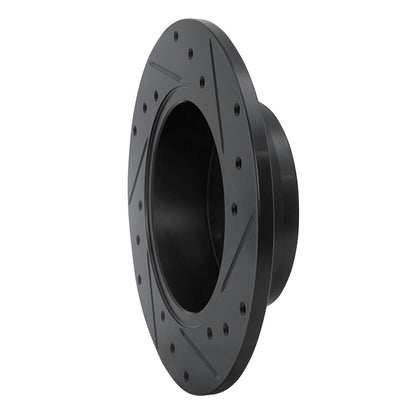 R1 Concepts R1 99-02 Audi A6 Quattro Rear Left Drilled & Slotted Black Brake Rotor