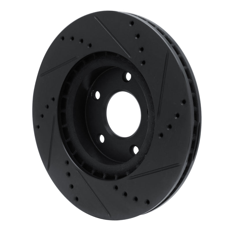 R1 Concepts R1 10-14 Renault SAFRANE (Mexico) Front Left Drilled & Slotted Black Brake Rotor