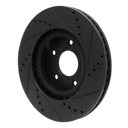 R1 Concepts R1 10-14 Renault SAFRANE (Mexico) Front Left Drilled & Slotted Black Brake Rotor