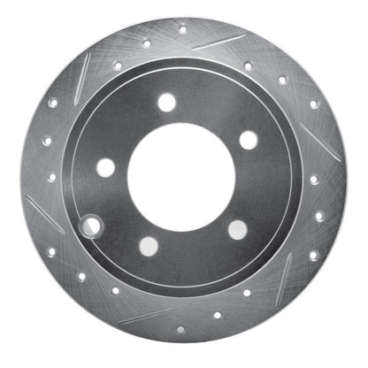 R1 Concepts R1 07-17 Chrysler 200 Rear Left Drilled & Slotted Silver Brake Rotor