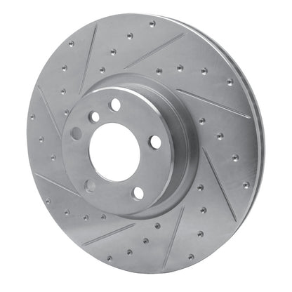 R1 Concepts R1 16-18 BMW X4 Right Front Drilled & Slotted Silver Brake Rotor