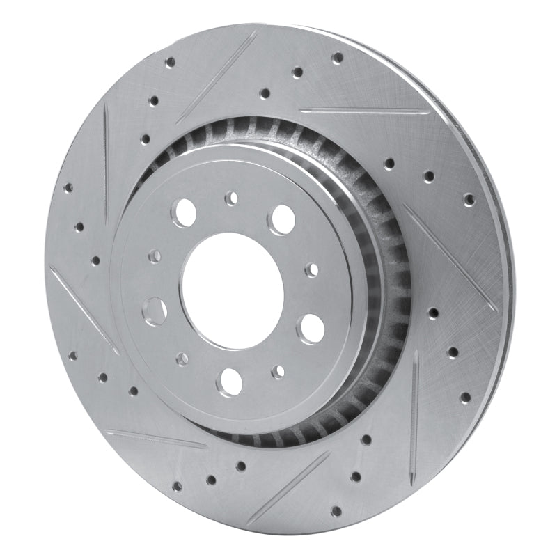 R1 Concepts R1 03-14 Volvo XC90 Rear Left Drilled & Slotted Silver Brake Rotor