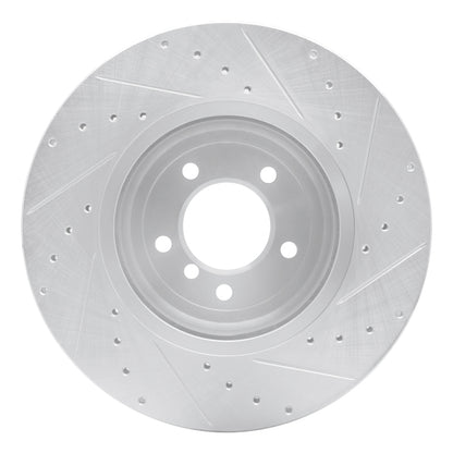 R1 Concepts R1 04-10 BMW 650I Convertible Front Left Drilled & Slotted Silver Brake Rotor