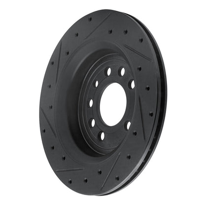R1 Concepts R1 08-11 Saab 9-3 Rear Right Drilled & Slotted Black Brake Rotor
