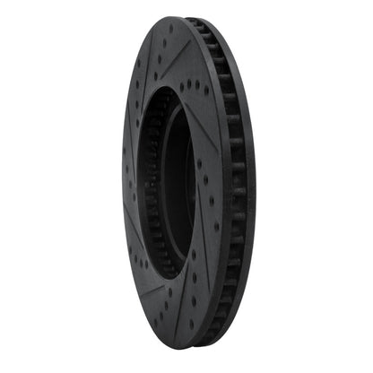 R1 Concepts R1 00-10 Pontiac Vibe Front Right Drilled & Slotted Black Brake Rotor