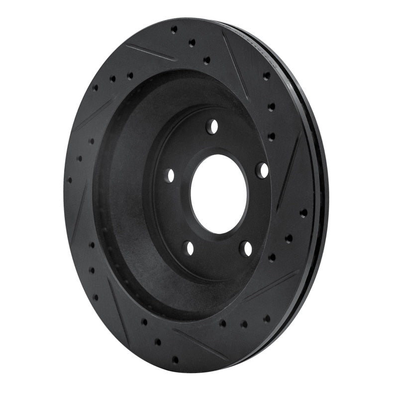 R1 Concepts R1 88-94 Chevrolet Corvette Front Left Drilled & Slotted Black Brake Rotor