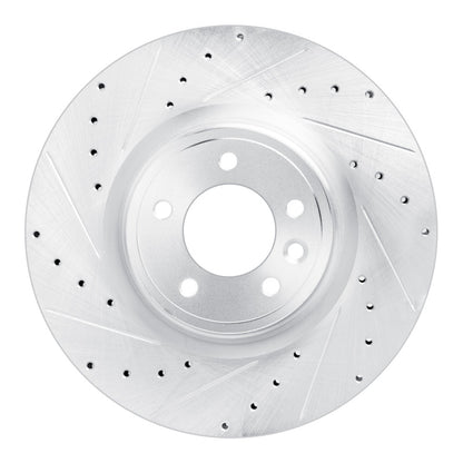 R1 Concepts R1 18-24 Land Rover Range Rover Front Left Drilled & Slotted Silver Brake Rotor