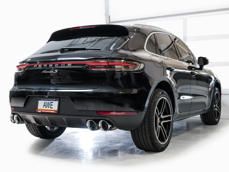 AWE Tuning 19-21 Porsche Macan 3.0T/2.9TT Touring Edition Cat-Back Exhaust w/ Chrome Silver Tips