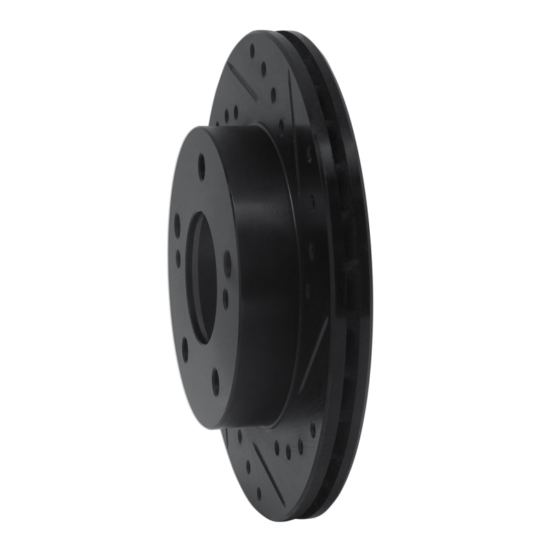 R1 Concepts R1 94-96 Nissan 240SX Front Right Drilled & Slotted Black Brake Rotor