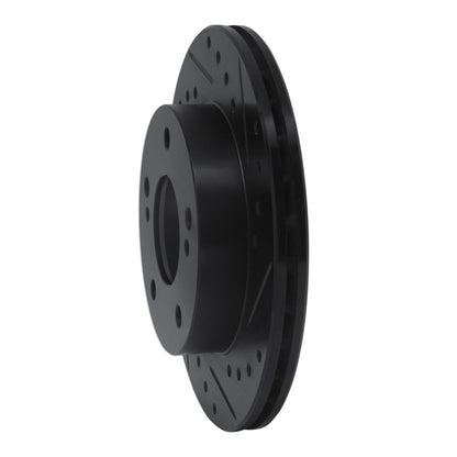 R1 Concepts R1 94-96 Nissan 240SX Front Right Drilled & Slotted Black Brake Rotor
