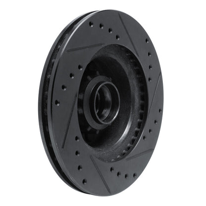 R1 Concepts R1 70-72 Dodge Challenger Front Left Drilled & Slotted Black Brake Rotor