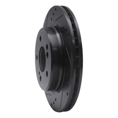 R1 Concepts R1 92-94 Mercedes-Benz E500 Rear Left Drilled & Slotted Black Brake Rotor