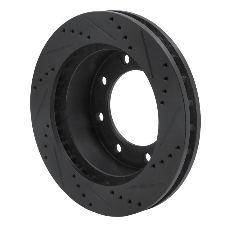 R1 Concepts R1 99-05 Ford F-250 4WD (Super Duty) Front Left Drilled & Slotted Black Brake Rotor