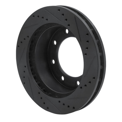 R1 Concepts R1 99-05 Ford F-250 4WD (Super Duty) Front Left Drilled & Slotted Black Brake Rotor