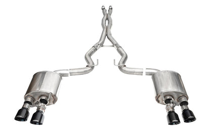 CORSA Performance Corsa 24+ Ford Mustang Dark Horse 5.0L 3in Dual Rear Cat-Back w/Twin 4.5in Black PVD Slash Tips