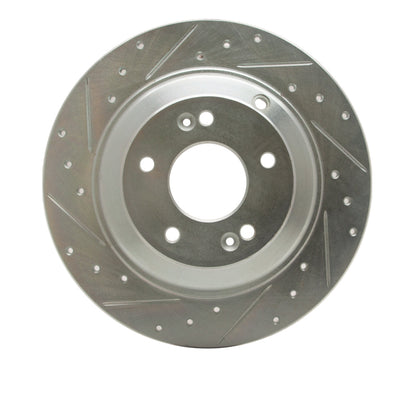 R1 Concepts R1 10-16 Hyundai Genesis Coupe Rear Left Drilled & Slotted Silver Brake Rotor