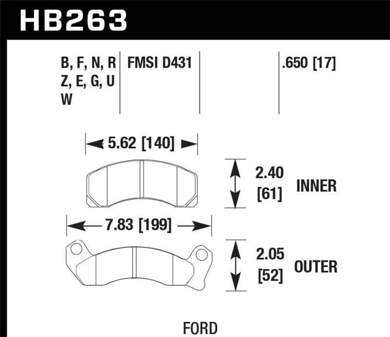 Hawk Performance Hawk 1987-1993 Ford Mustang GT 5.0 HPS 5.0 Front Brake Pads