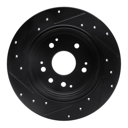 R1 Concepts R1 01-03 Acura CL Rear Right Drilled & Slotted Black Brake Rotor