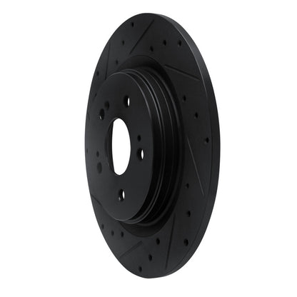 R1 Concepts R1 18-25 Honda Odyssey Rear Left Drilled & Slotted Black Brake Rotor