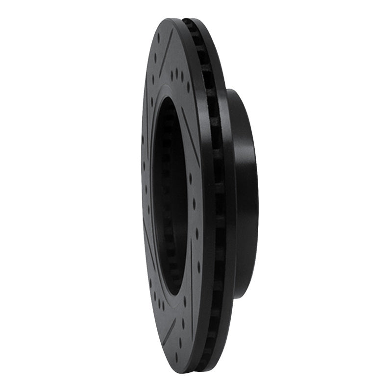 R1 Concepts R1 89-13 Infiniti G20 Front Right Drilled & Slotted Black Brake Rotor