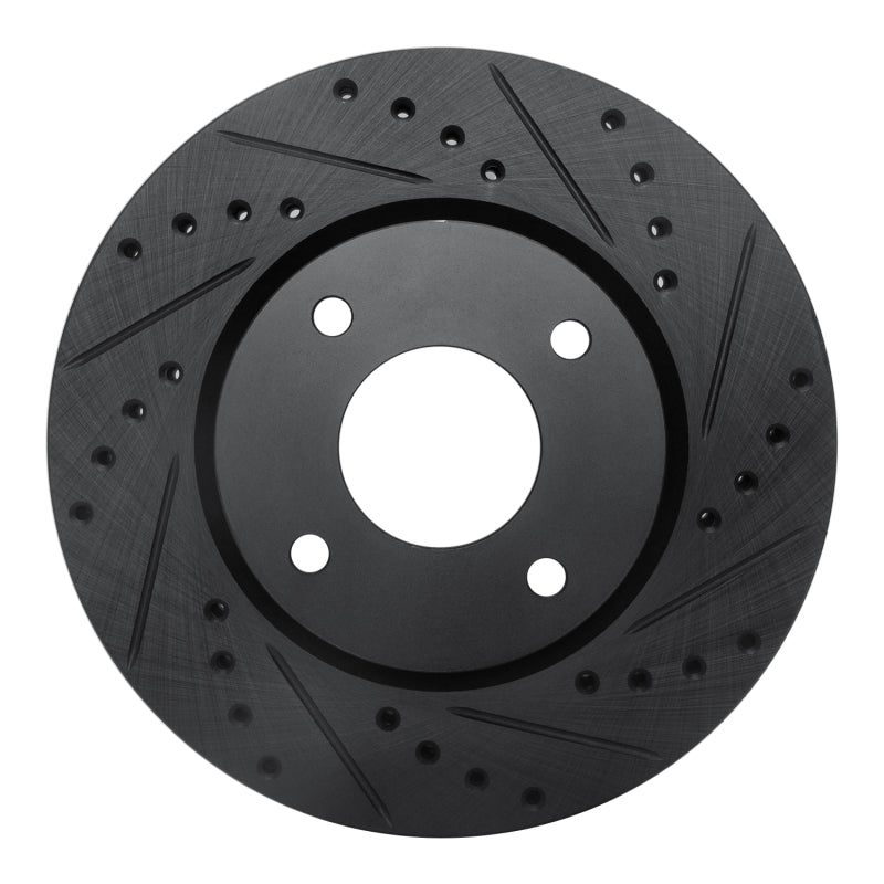 R1 Concepts R1 07-14 Nissan Cube Front Right Drilled & Slotted Black Brake Rotor