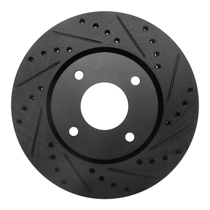 R1 Concepts R1 07-14 Nissan Cube Front Right Drilled & Slotted Black Brake Rotor