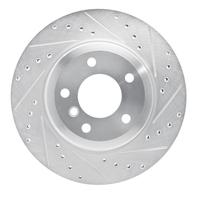 R1 Concepts R1 08-13 BMW 135I Rear Right Drilled & Slotted Silver Brake Rotor