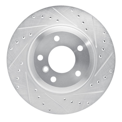 R1 Concepts R1 08-13 BMW 135I Rear Right Drilled & Slotted Silver Brake Rotor