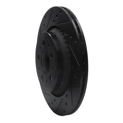R1 Concepts R1 03-14 Volvo XC90 Rear Left Drilled & Slotted Black Brake Rotor