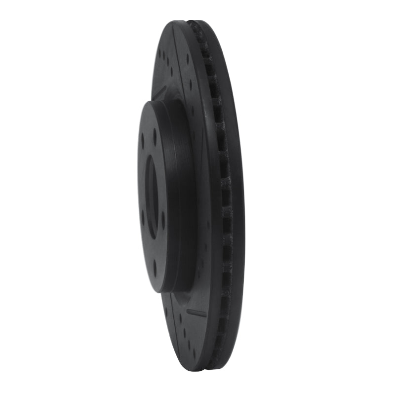 R1 Concepts R1 13-19 Nissan SENTRA Front Right Drilled & Slotted Black Brake Rotor