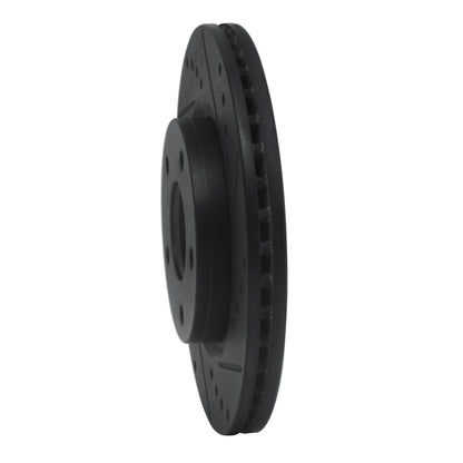 R1 Concepts R1 13-19 Nissan SENTRA Front Right Drilled & Slotted Black Brake Rotor