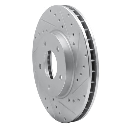 R1 Concepts R1 97-03 Jaguar XK8 Front Right Drilled & Slotted Silver Brake Rotor