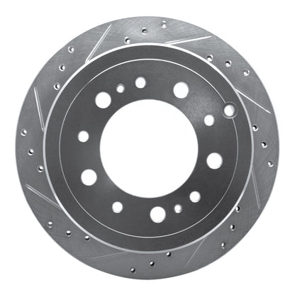 R1 Concepts R1 98-07 Lexus LX470 Rear Left Drilled & Slotted Silver Brake Rotor