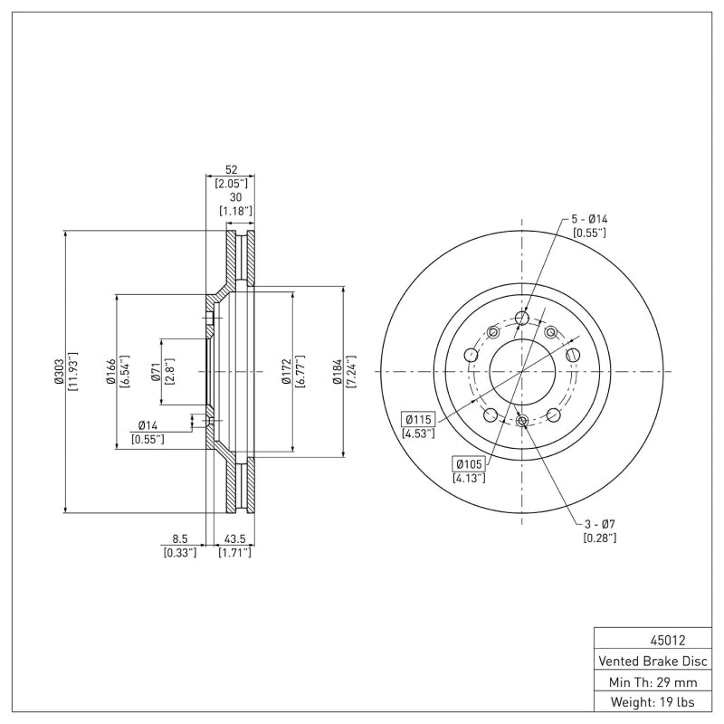 DFC 06-16 Buick Lucerne Front Brake Rotor
