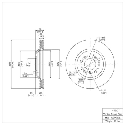 DFC 06-16 Buick Lucerne Front Brake Rotor