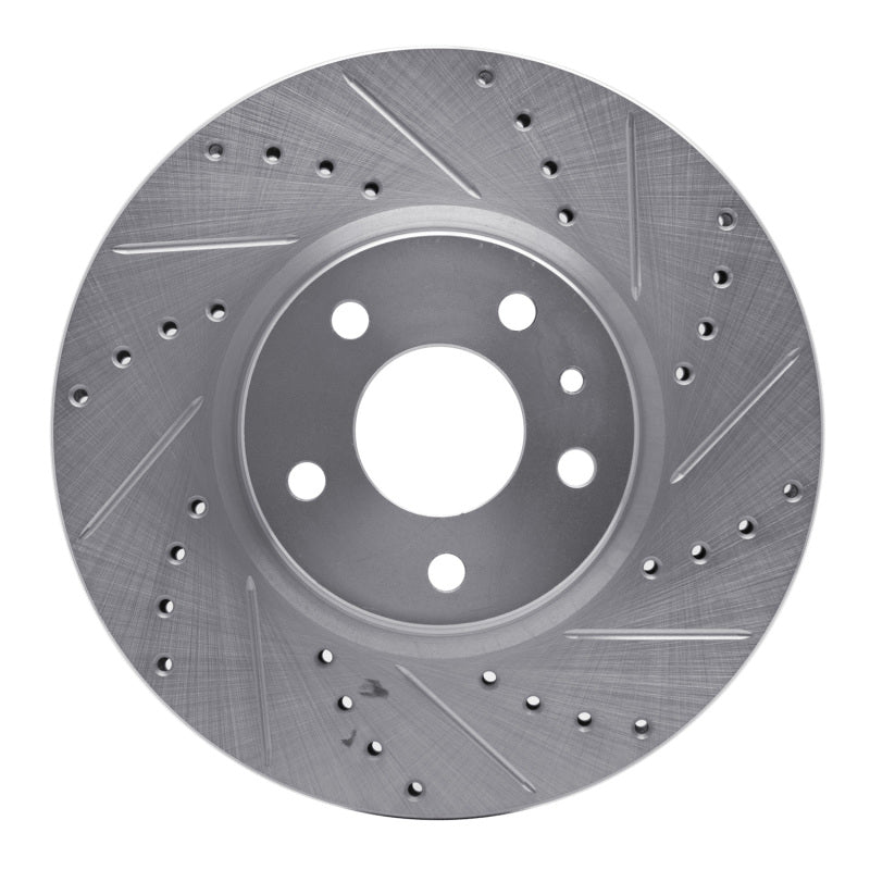 R1 Concepts R1 13-20 Ford Special SERVICE POLICE Sedan Front Right Drilled & Slotted Silver Brake Rotor