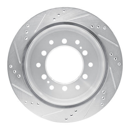 R1 Concepts R1 10-24 Lexus GX460 Rear Right Drilled & Slotted Silver Brake Rotor