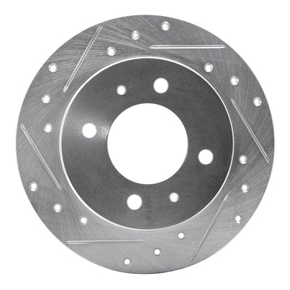 R1 Concepts R1 97-06 Hyundai TIBURON Rear Left Drilled & Slotted Silver Brake Rotor