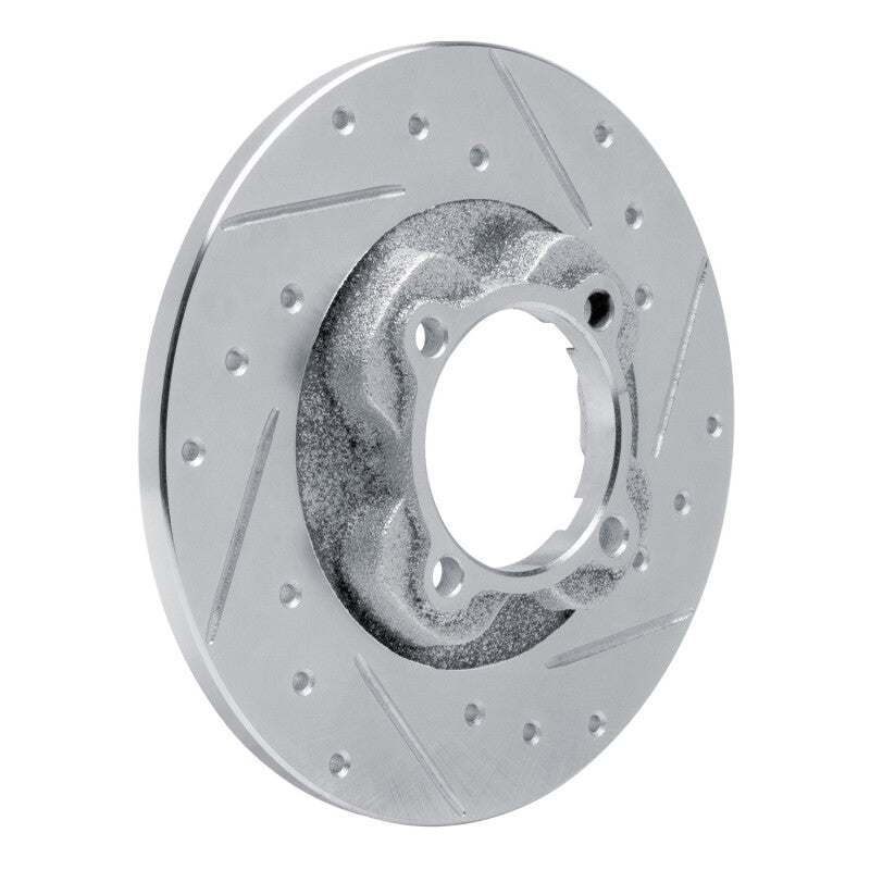 R1 Concepts R1 81-85 Mazda GLC Front Right Drilled & Slotted Silver Brake Rotor