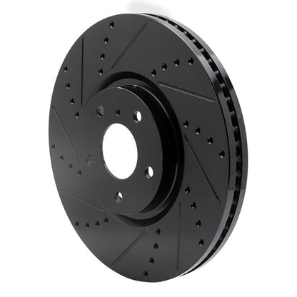 R1 Concepts R1 07-15 Infiniti Q60 Front Left Drilled & Slotted Black Brake Rotor
