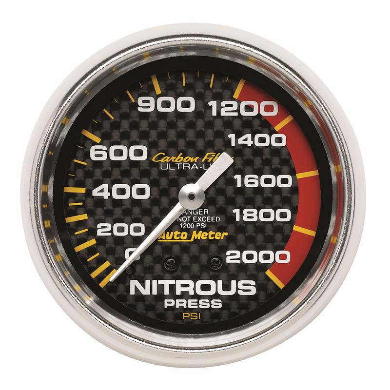 Autometer Carbon Fiber 66.7mm Mechanical 0-2000 PSI Nitrous Press Gauge
