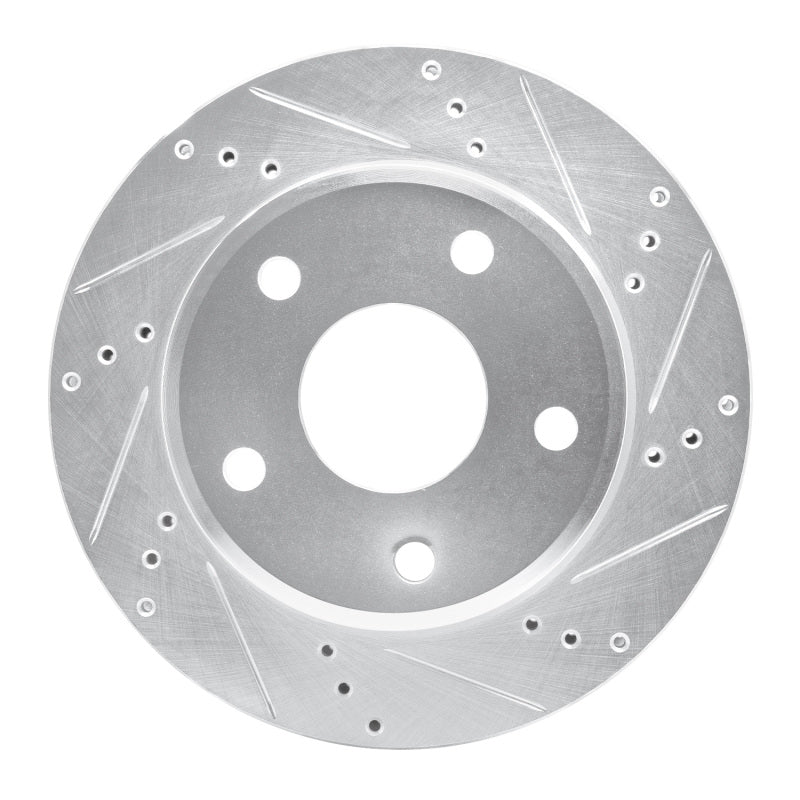 R1 Concepts R1 05-11 Dodge Dakota 4WD Front Right Drilled & Slotted Silver Brake Rotor