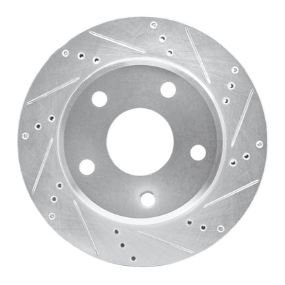R1 Concepts R1 05-11 Dodge Dakota 4WD Front Right Drilled & Slotted Silver Brake Rotor
