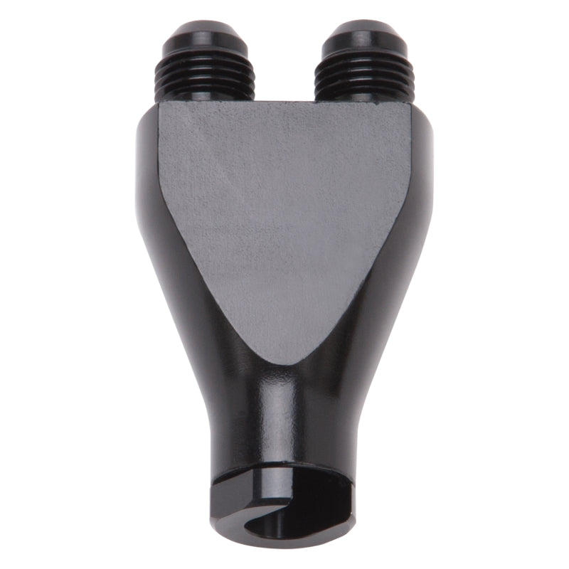 Russell Performance Billet Y-Block Adapter 3/8in SAE Quick Disconnect (2) -6AN Male Flare Black