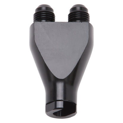 Russell Performance Billet Y-Block Adapter 3/8in SAE Quick Disconnect (2) -6AN Male Flare Black