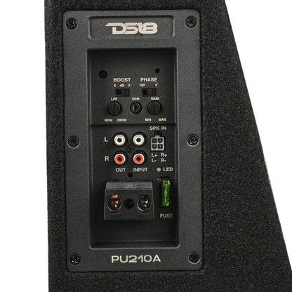 DS18 Dual 10in Shallow Enclosure w/ Subwoofer 350 Watts RMS Sealed Black Carpet Amplified